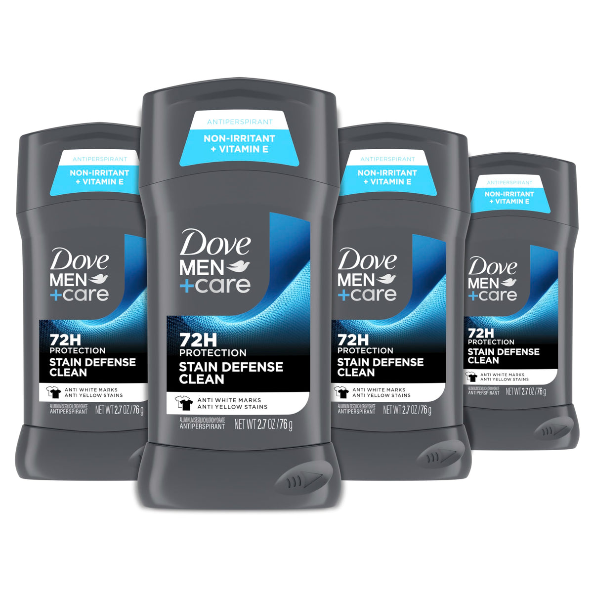 Dove Men+Care Stain Defense Clean front view shows daily protection.