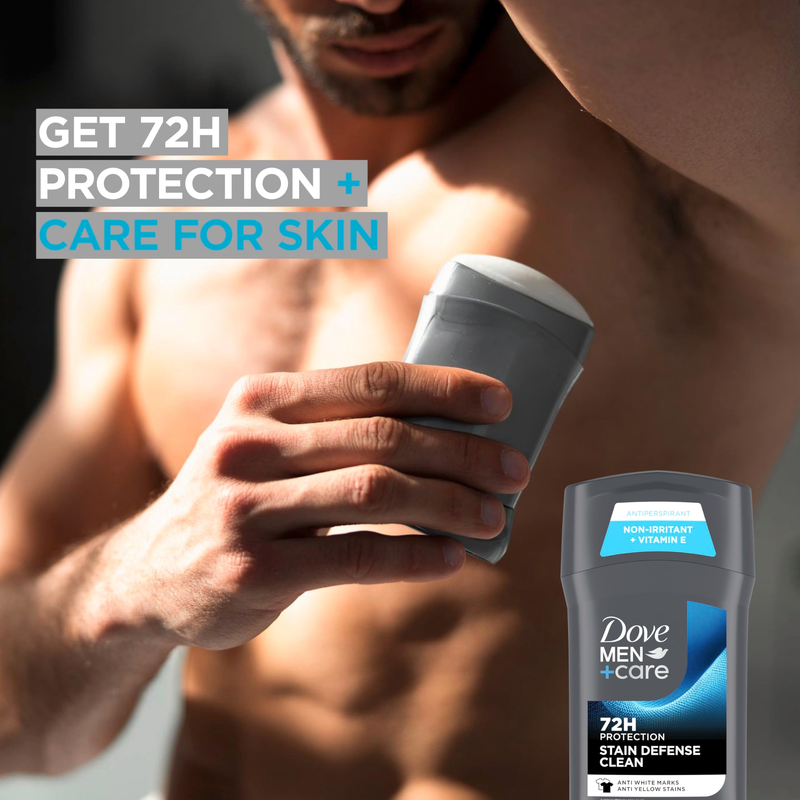 Dove Men+Care Stain Defense Clean texture close-up suitable for sensitive skin.