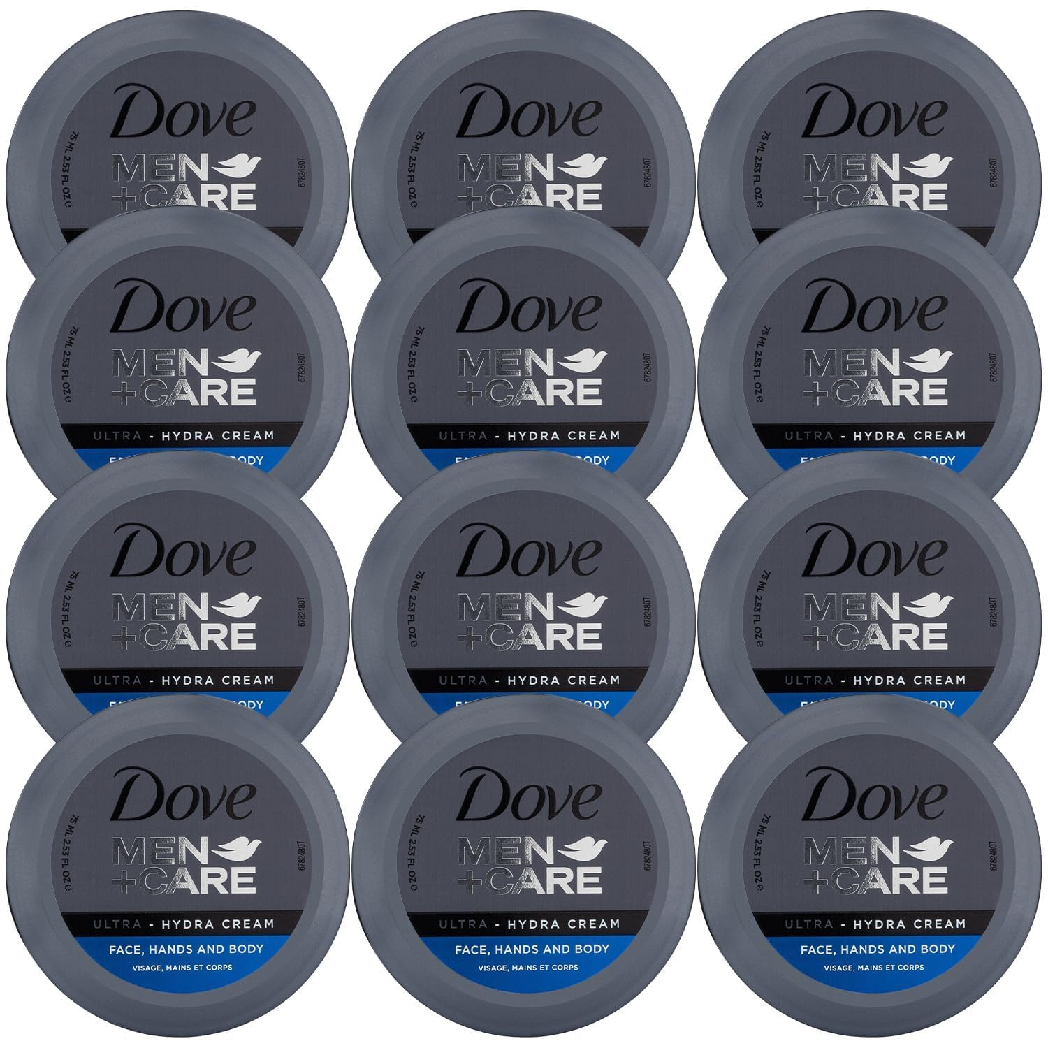 Dove Men+Care Ultra Hydra Cream Lotion bottle delivers fast-absorbing, non-greasy hydration.