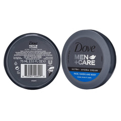 Dove Men+Care Ultra Hydra Cream Lotion hands close-up showcases all-in-one care.