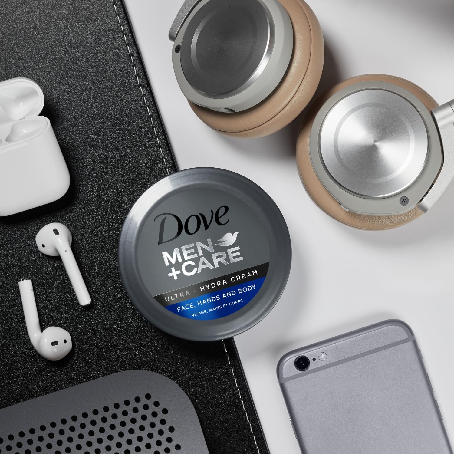 Dove Men+Care Ultra Hydra Cream Lotion label emphasizes moisturization promise.