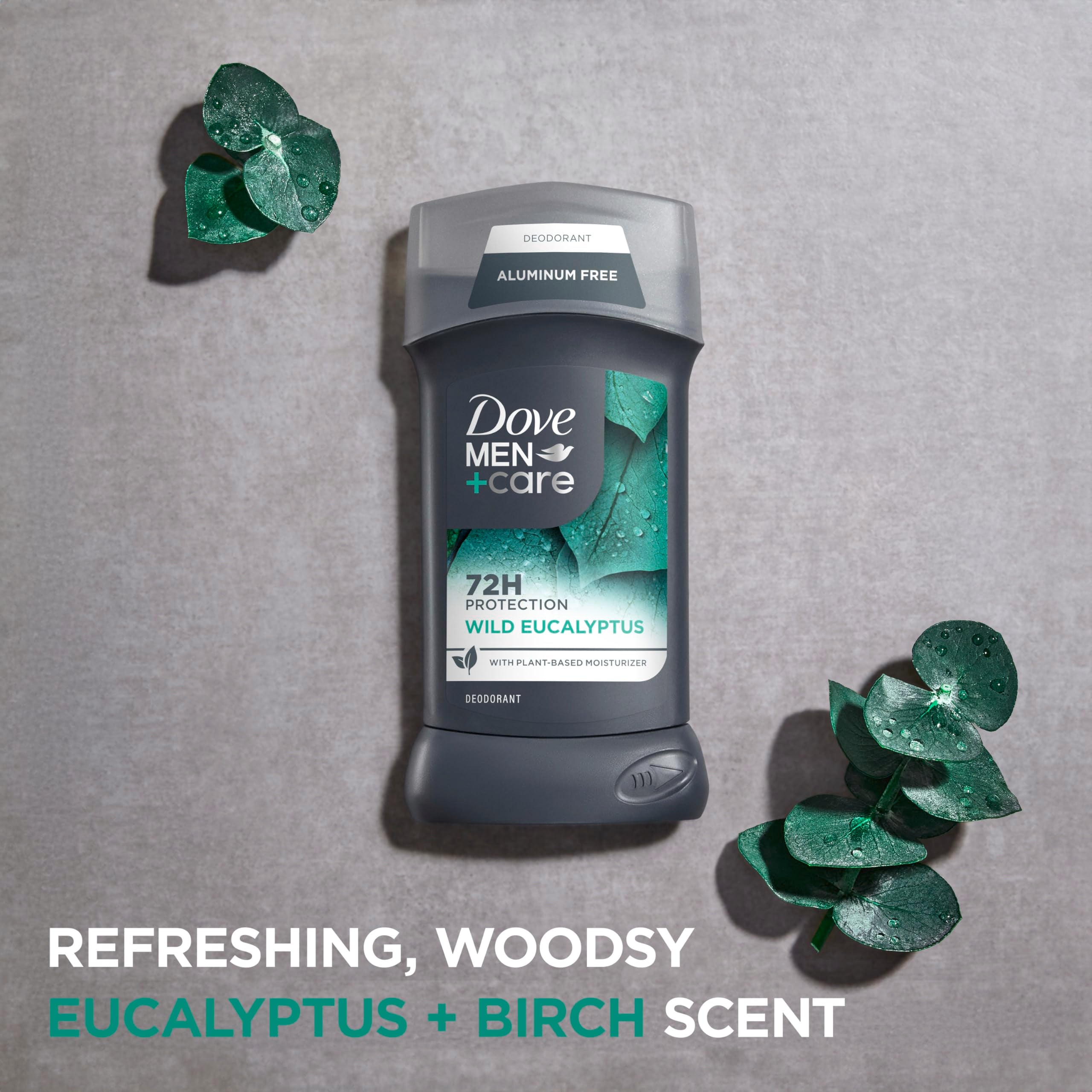 DOVE MEN+CARE Wild Eucalyptus stick close-up highlighting moisturizing cream for skin