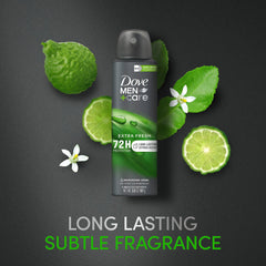 Dove Men+Care Extra Fresh bottle for reliable odor control during busy days