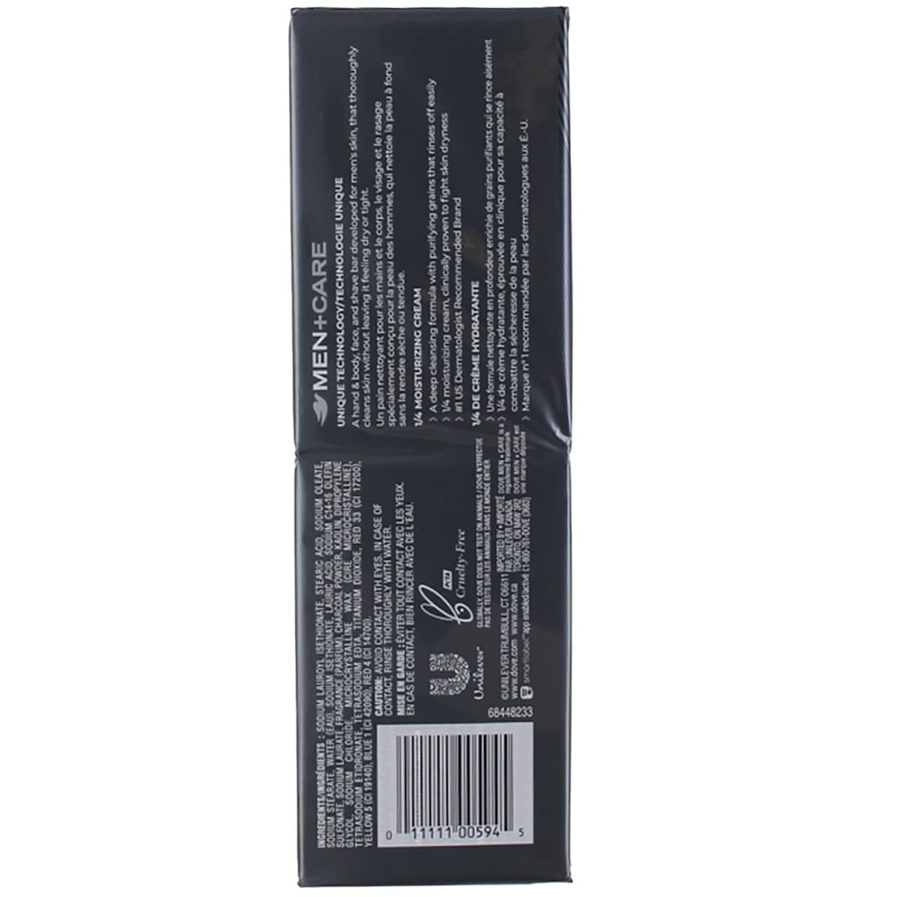 Dove Men+Care Elements charcoal clay bar for face and body cleansing.