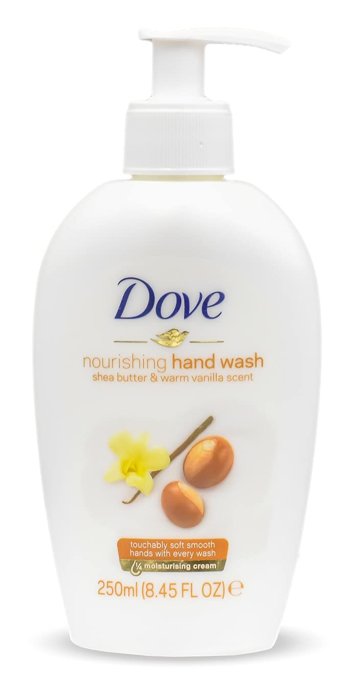 Dove Nourishing Hand Wash cream texture closeup highlights a creamy, smooth lather.