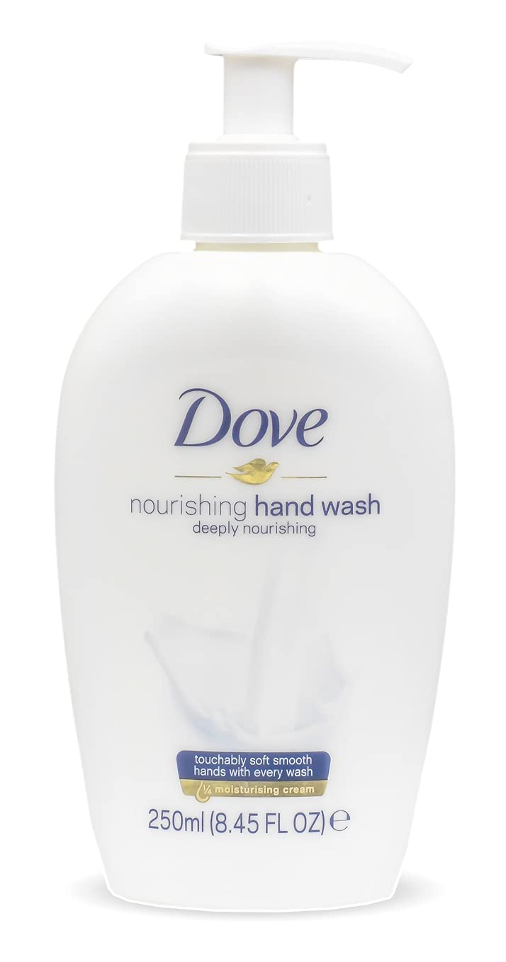 Dove Nourishing Hand Wash cucumber green tea bottle offers refreshing cleanse and balanced skin feel.