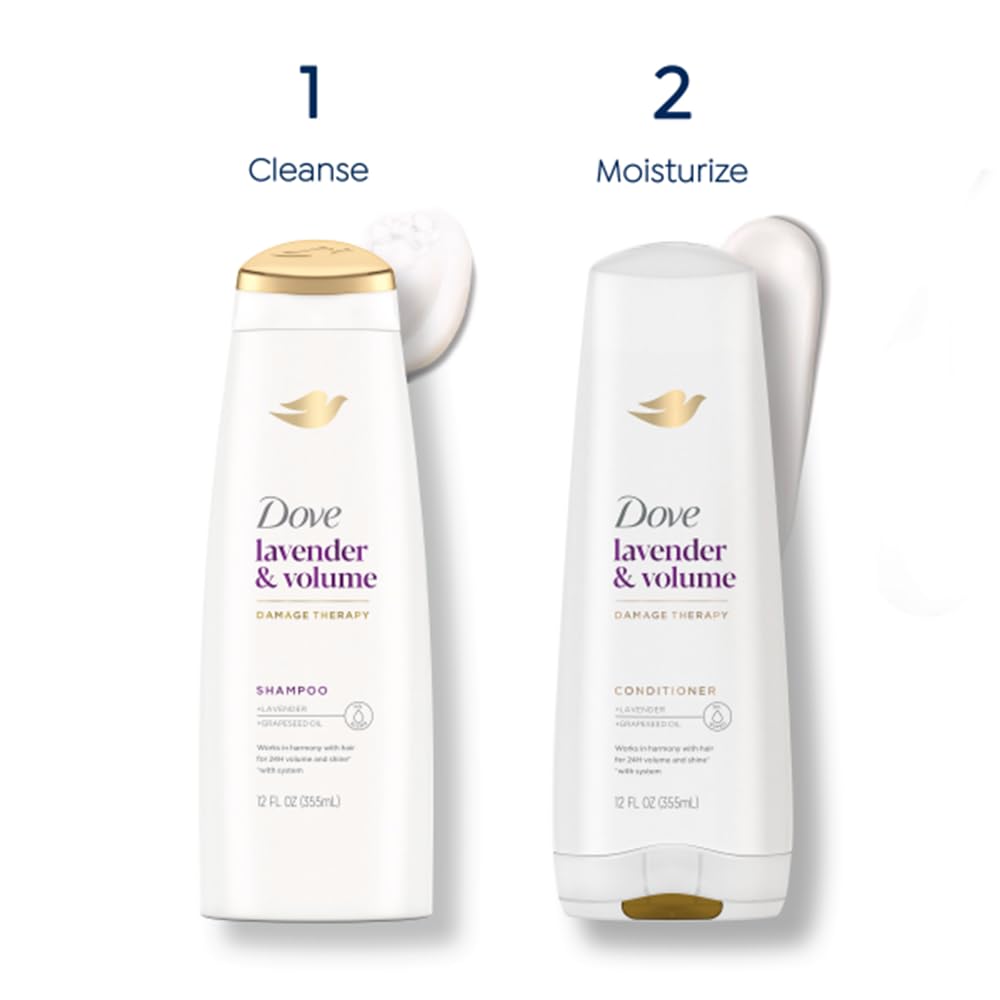 Dove Nourishing Rituals Thickening Conditioner with lavender oil and rosemary extract for fullness and fragrance.