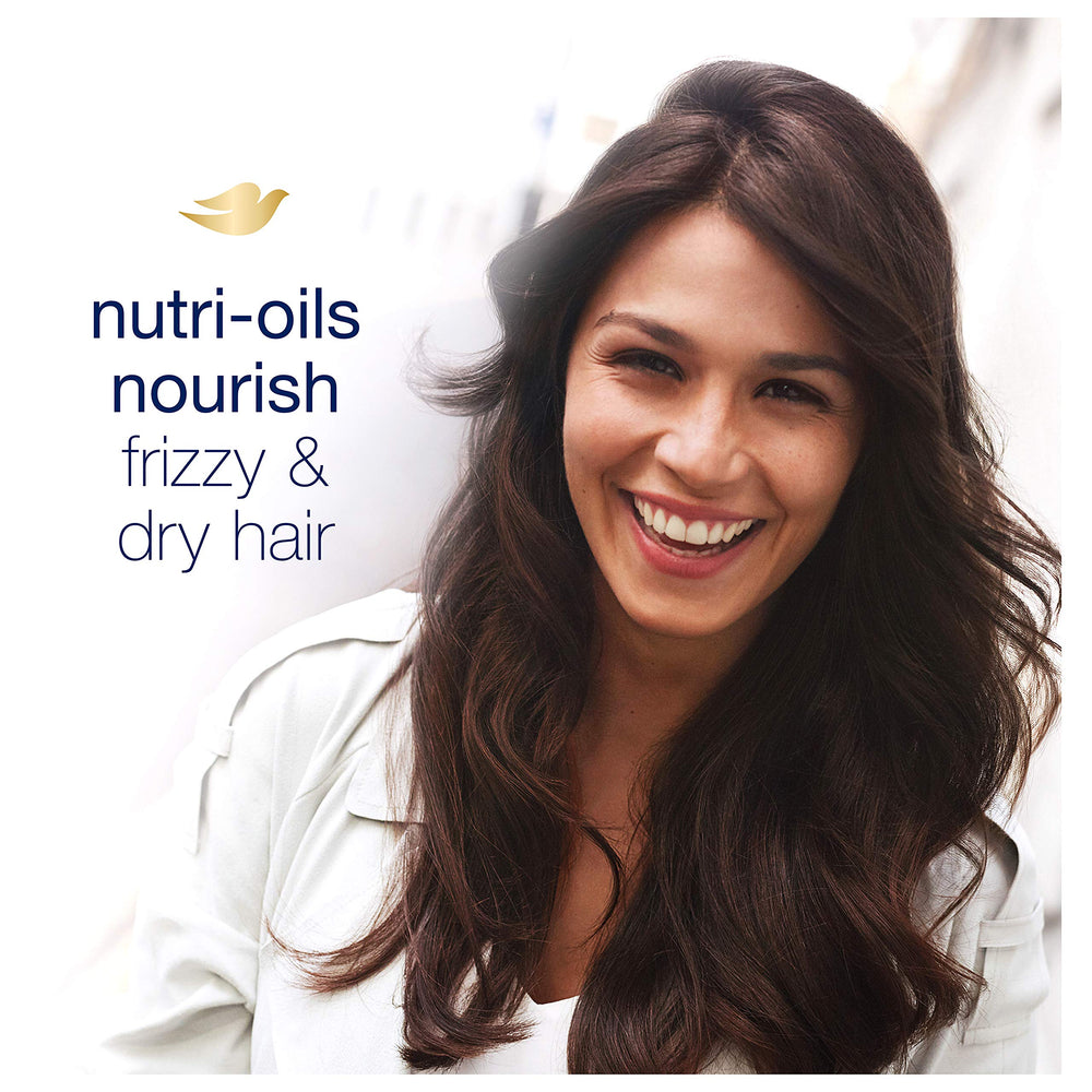 Dove Nutritive Solutions anti-frizz hair-texture scene highlights smoother, softer strands.
