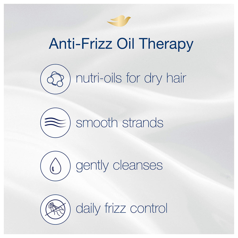 Dove Nutritive Solutions Anti-Frizz Shampoo shiny-hair close-up reveals silky, manageable strands