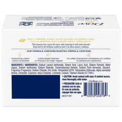 Dove Original Beauty Bar lather in shower demonstrates all-in-one cleansing for face, body, and hands.