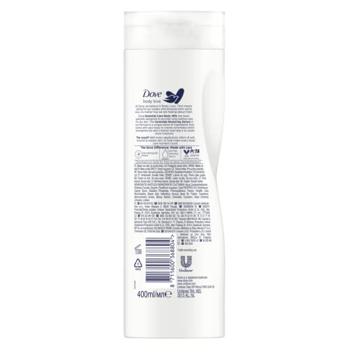 Dove Original Nourishing Body Milk cream texture swatch showcases creamy moisture