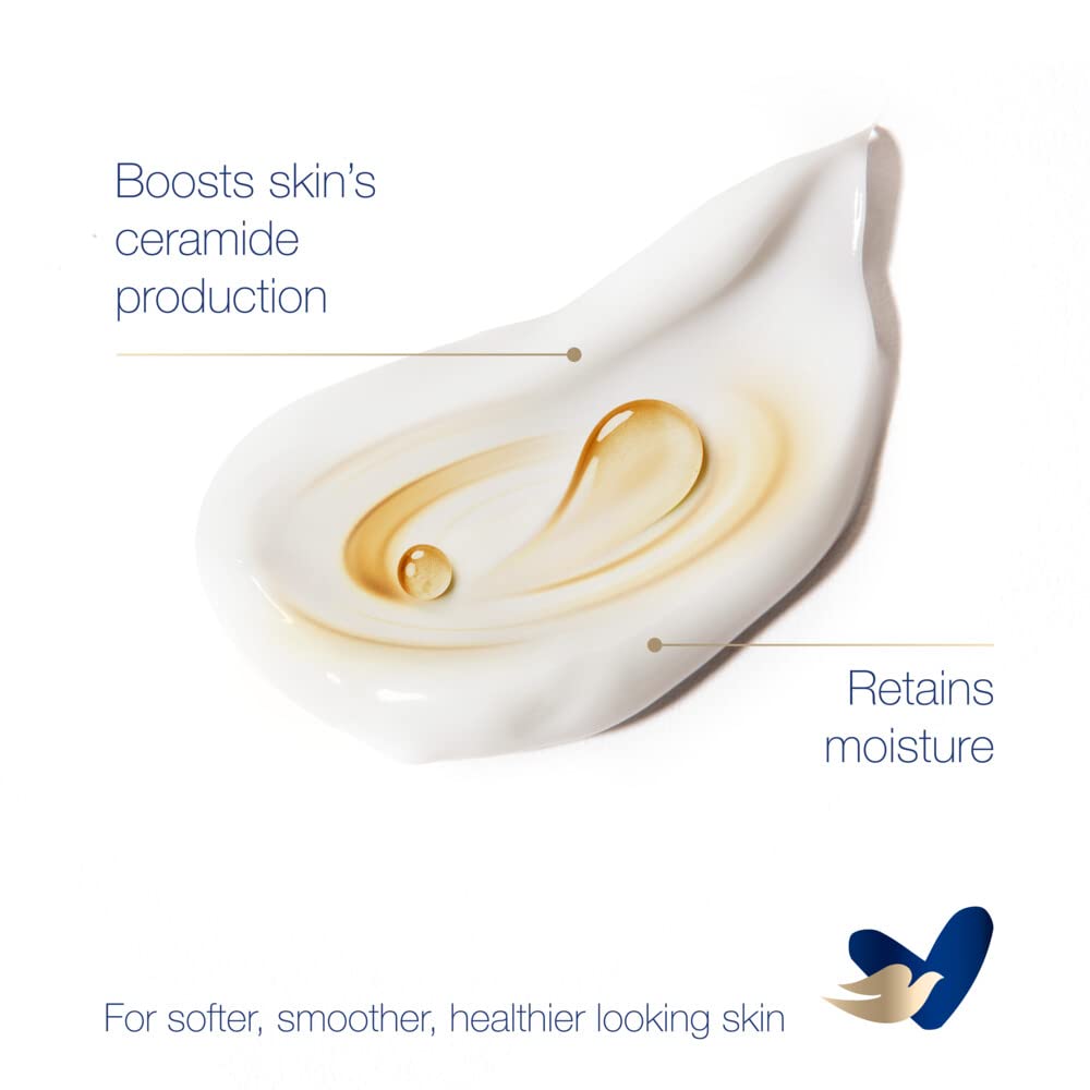 Dove Original Nourishing Body Milk dispense pump demonstrates easy application