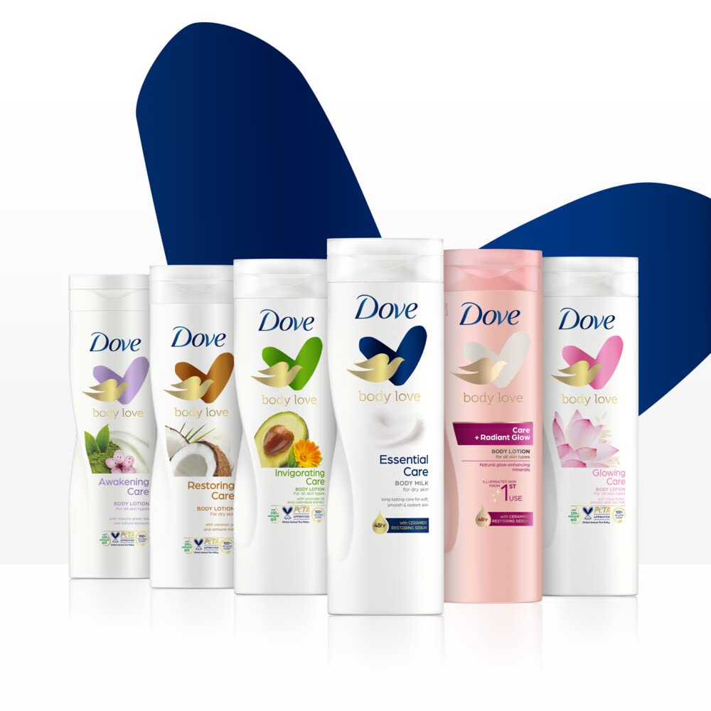 Dove Original Nourishing Body Milk label back view communicates product details