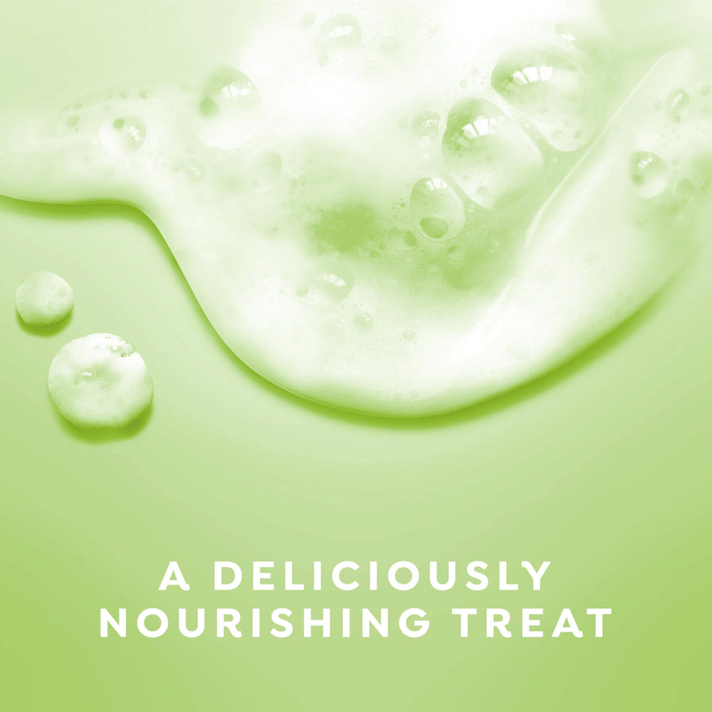 Dove pear harvest close-up of lather texture demonstrating moisture-rich foam