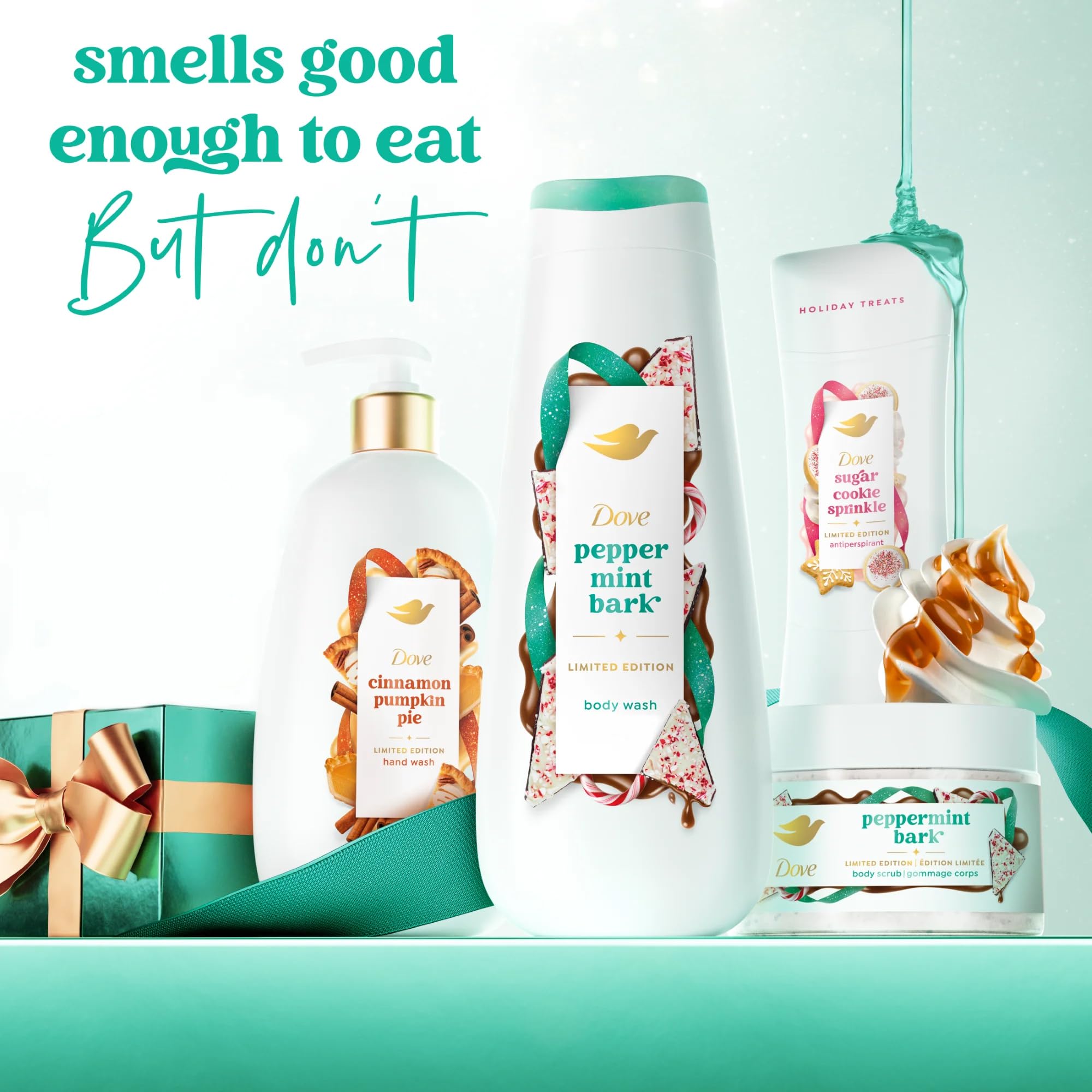Dove PETA-approved badge on packaging emphasizes cruelty-free storytelling.