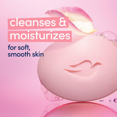 Dove Pink Beauty Bar floral scent closeup emphasizing delicate aroma during cleanse