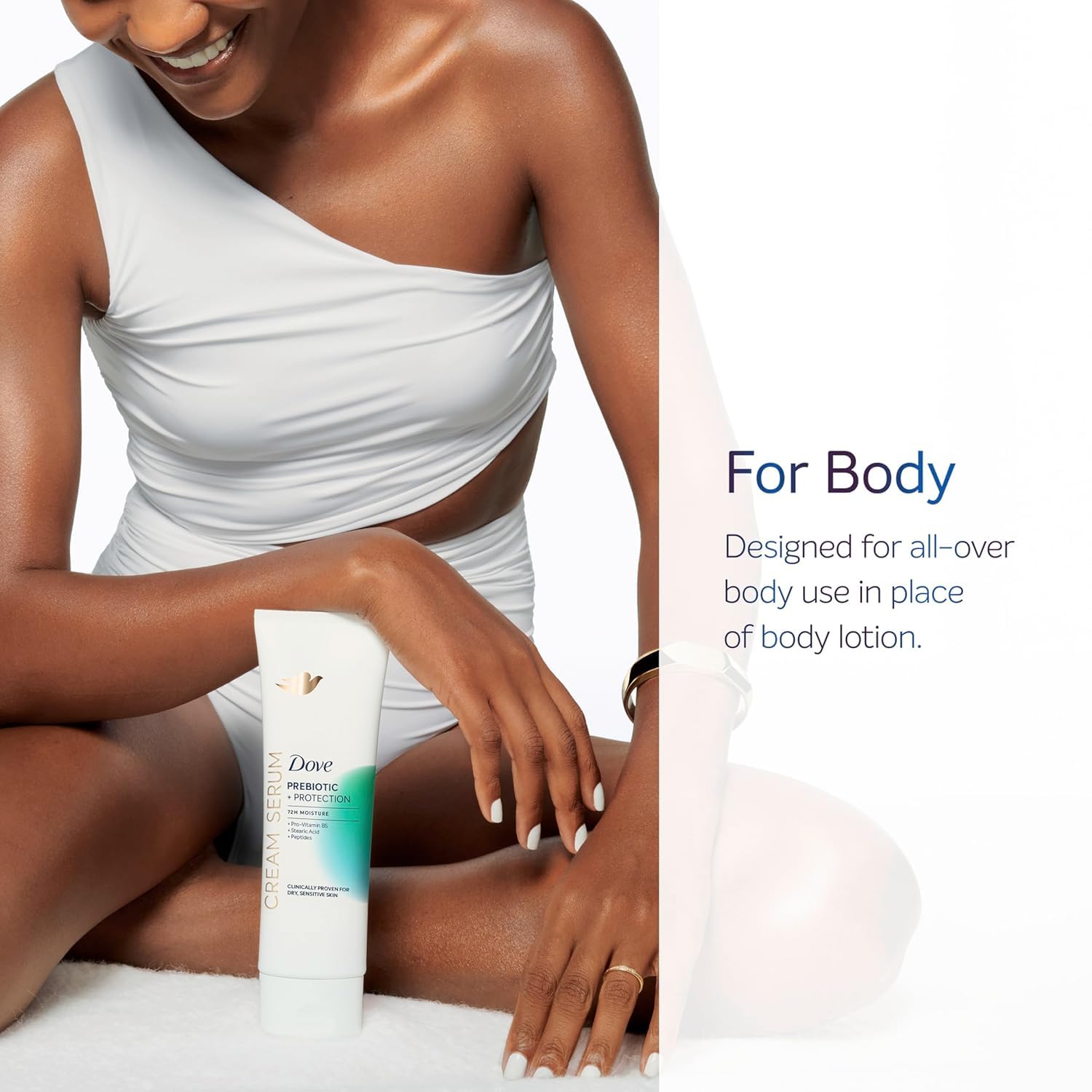 Dove Prebiotic Glycerin ingredient close-up signals comfort and moisture balance.
