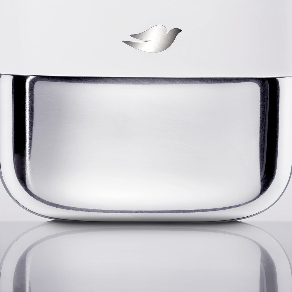 Dove refillable deodorant alcohol-free formula shown for sensitive underarms.