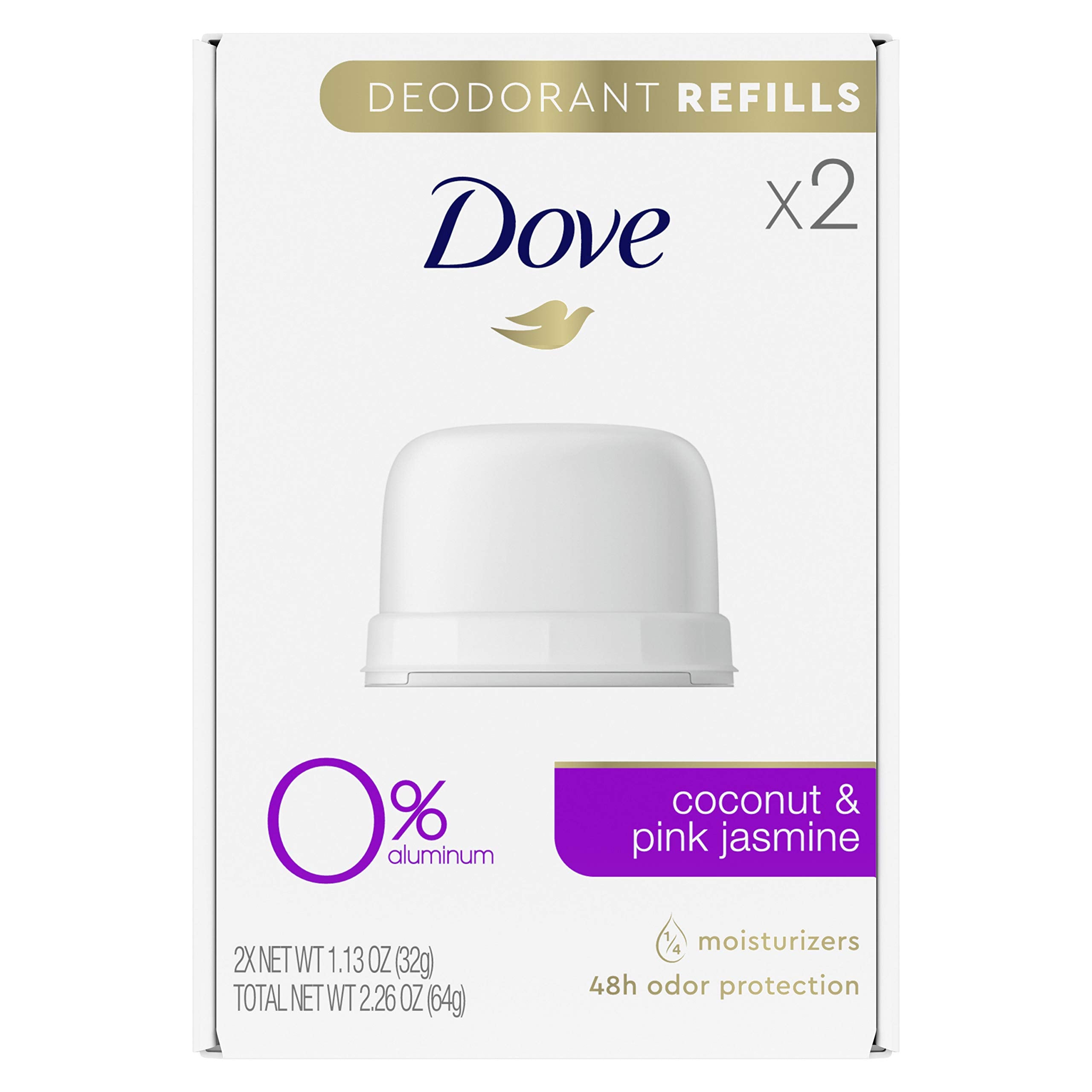 Dove refillable deodorant case in stainless steel, durable and waste-reducing
