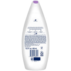 Dove Relaxing Jasmine & Coconut Milk bottle pouring for calming shower ritual
