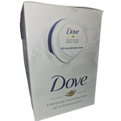 Dove Rich Nourishment Cream bottle in hand for travel-friendly moisturization.