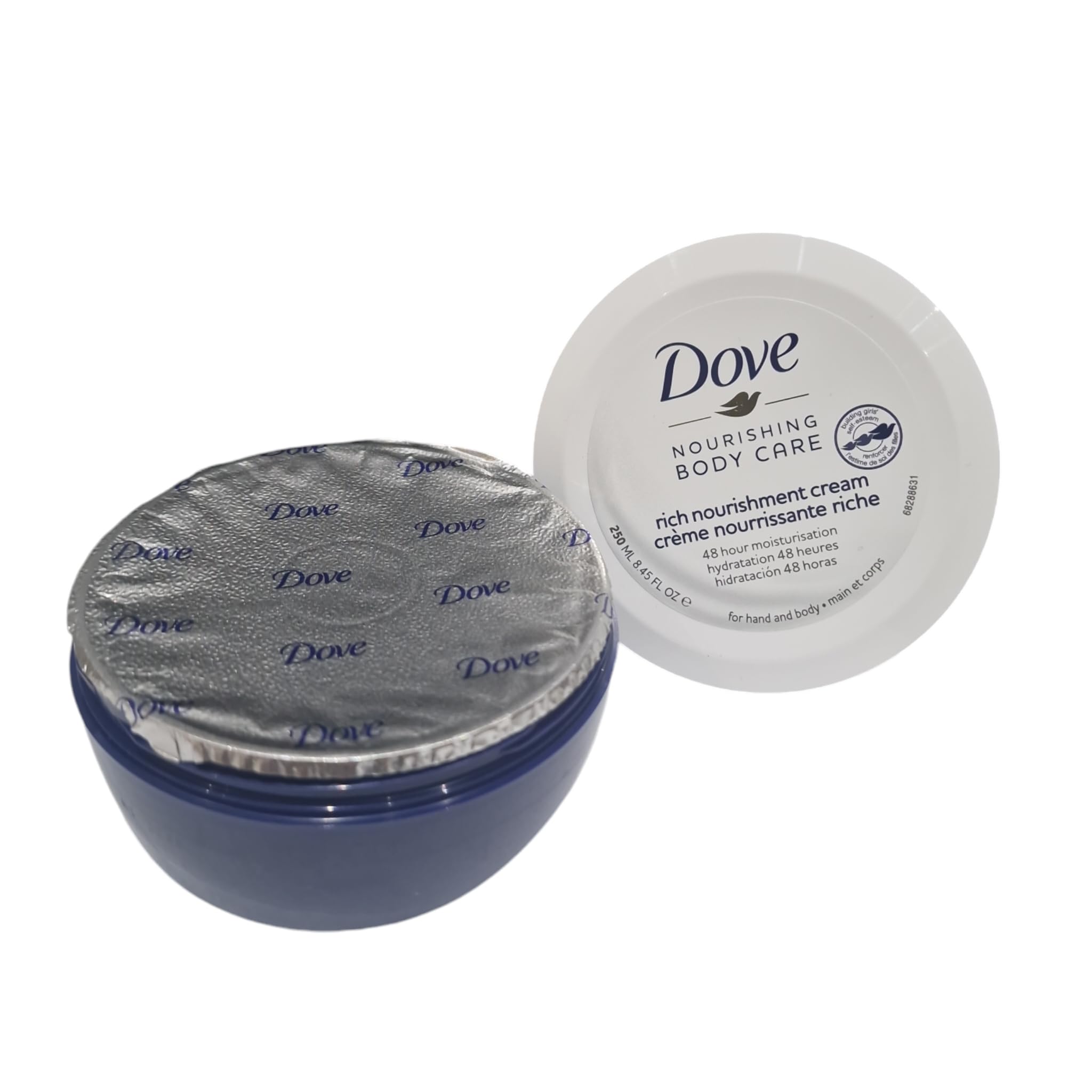 Dove Rich Nourishment Cream swatch on arm shows suppleness and softness.