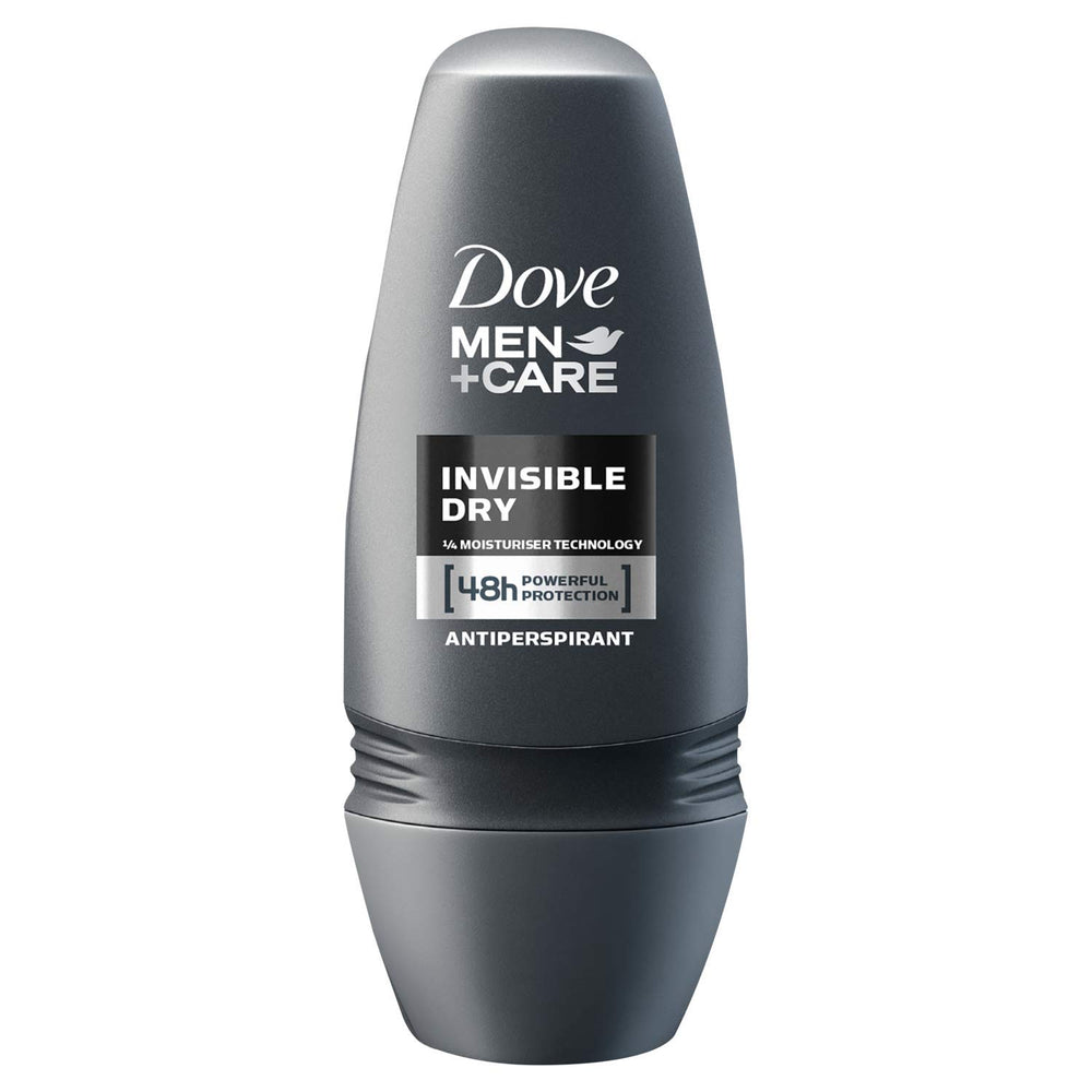 Dove roll-on invisible-dry application swipe demonstrates quick-dry feel and sweat protection.