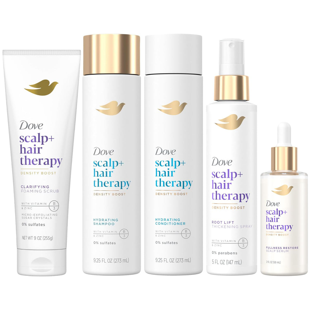 Dove Scalp + Hair Therapy clarifying scrub pour enhances scalp refreshment and renewal.