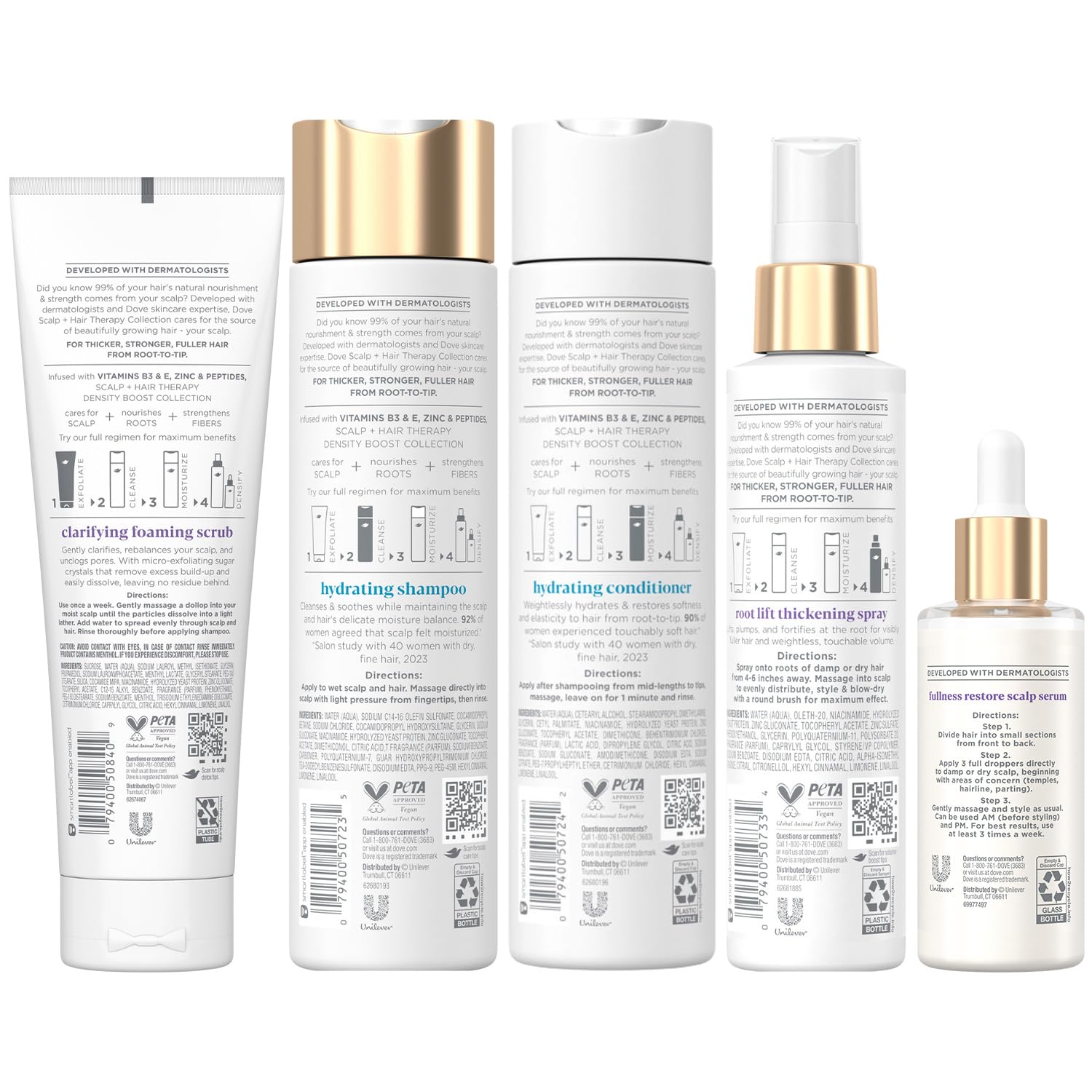 Dove Scalp + Hair Therapy hydrating shampoo lather for gentle cleansing and hydration.