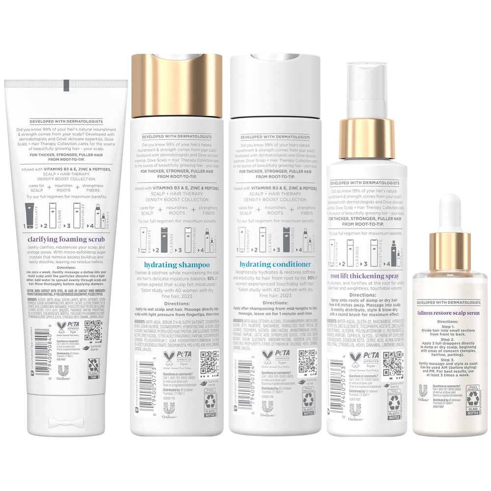 Dove Scalp + Hair Therapy hydrating shampoo lather for gentle cleansing and hydration.