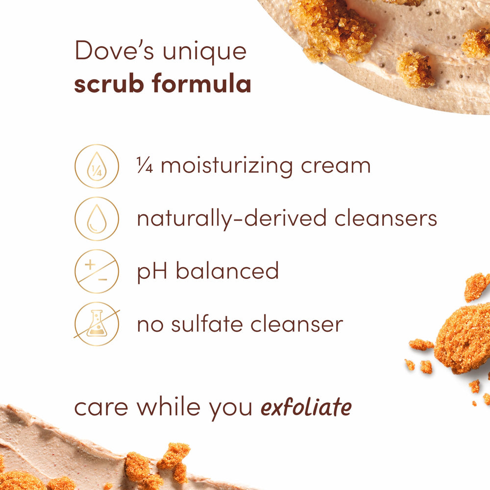 In-shower use shows lather and exfoliating action with gentle texture.