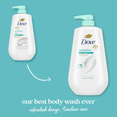 Dove Sensitive Skin Body Wash micro-moisture droplets zoomed-in show lasting moisture.
