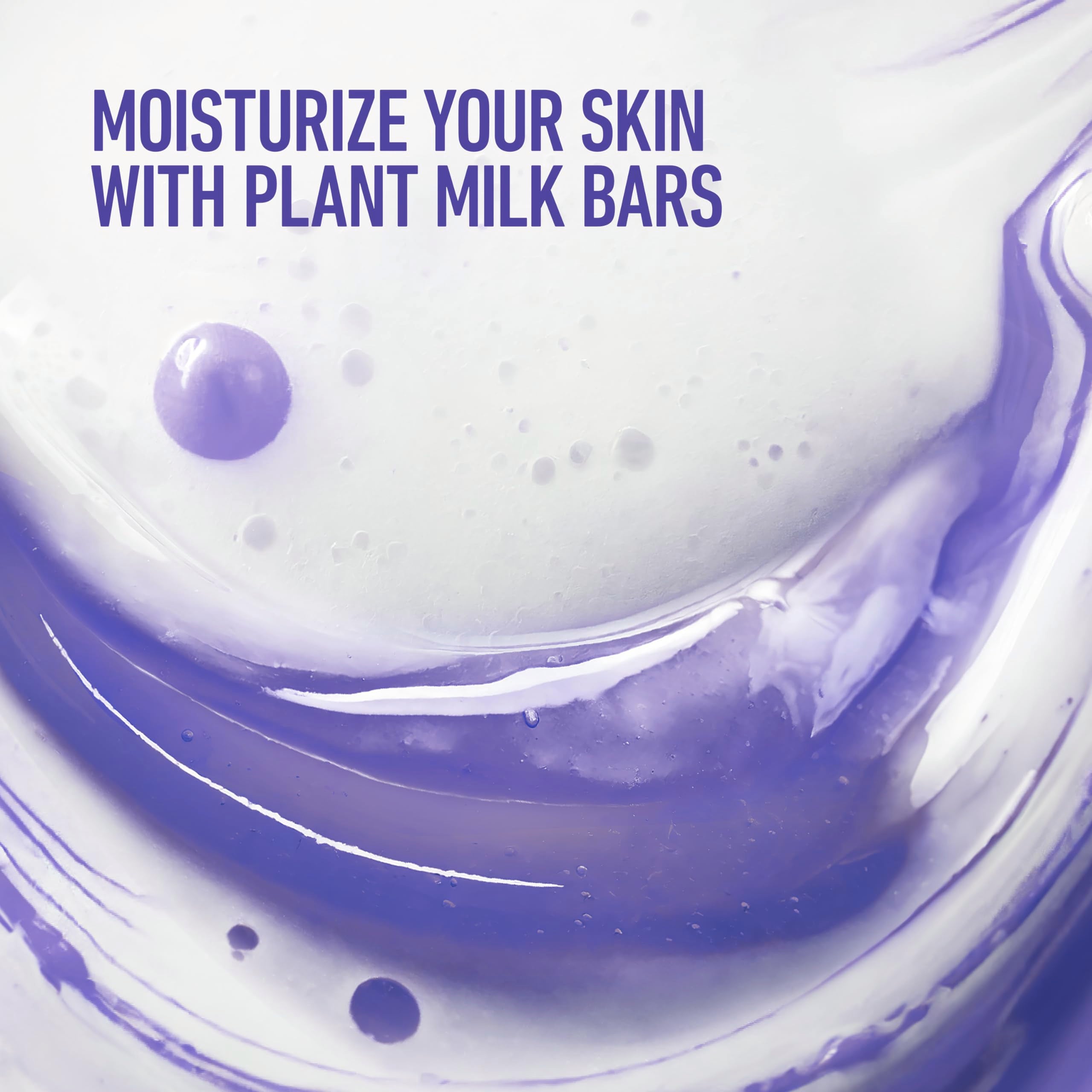 Dove Serenity Seeker macadamia milk droplets emphasize deep moisture.