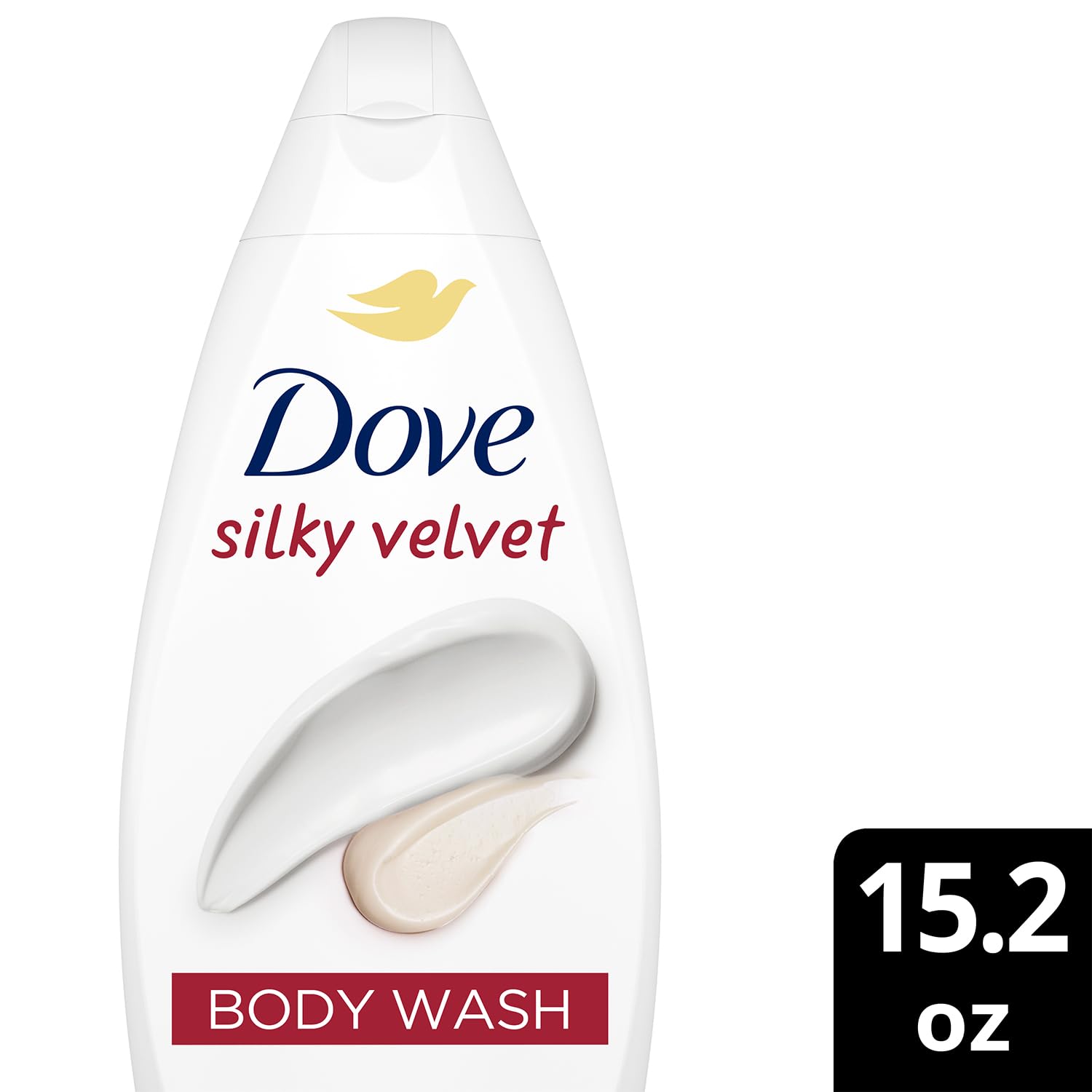 Dove Silky Velvet Body Wash texture creamy-foam close-up for soft skin.