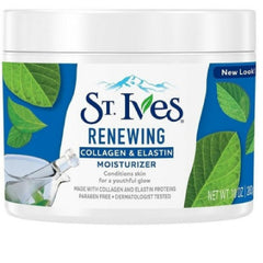 Dove St Ives Renewing Collagen Elastin moisturizer jar front view for smoother-feeling skin