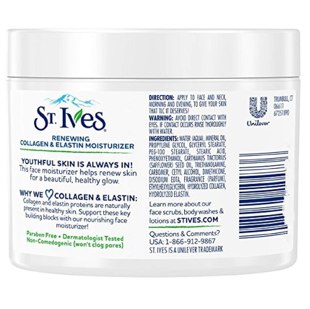Dove St Ives Renewing Collagen Elastin with safflower oil ingredient visual suggesting moisture boost