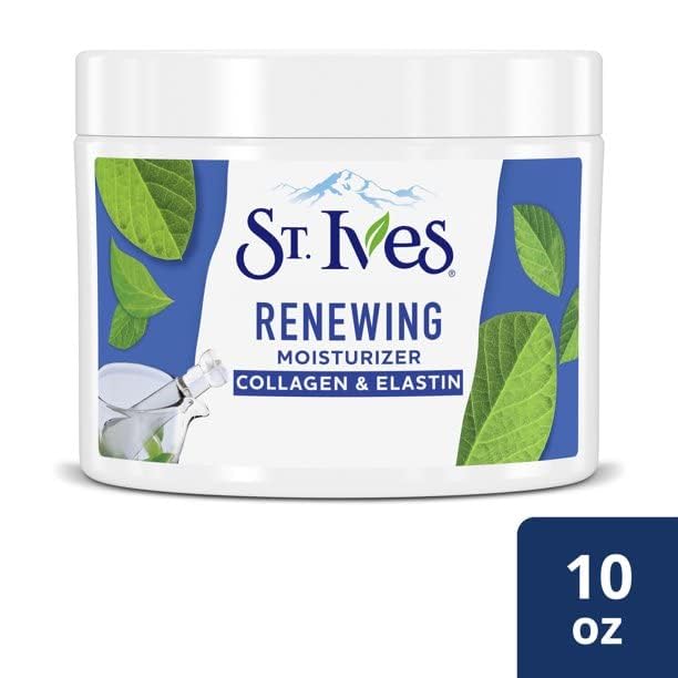 Dove St Ives Renewing Collagen Elastin product packaging line on shelf