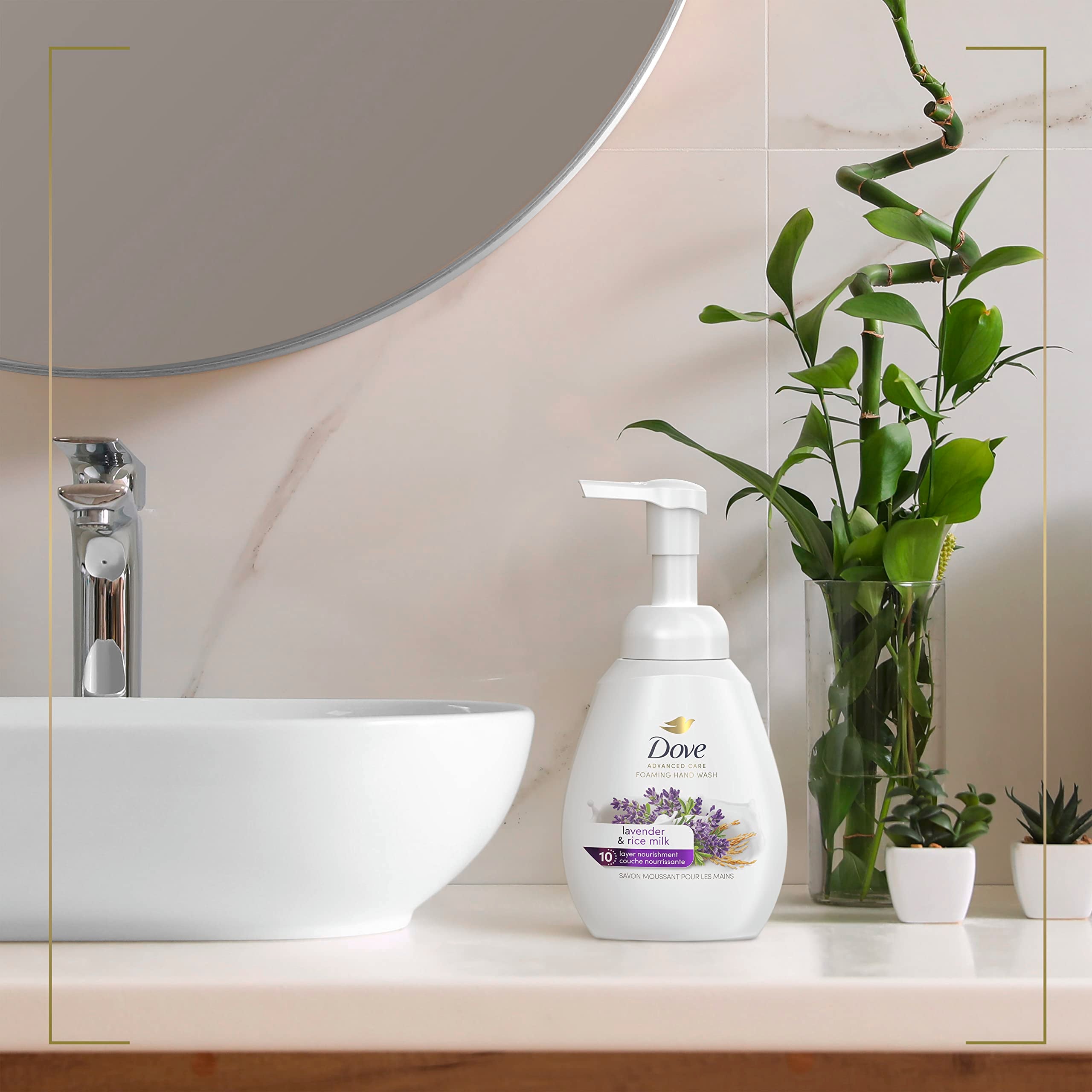 Dove sulfate- and parabens-free symbol suggesting gentle cleansing.