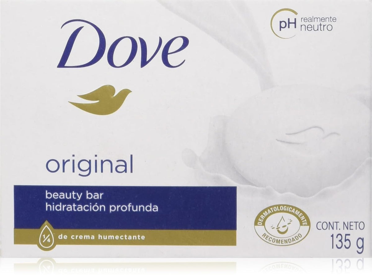 Dove White Beauty Bar delivers rich moisture for daily skin hydration.