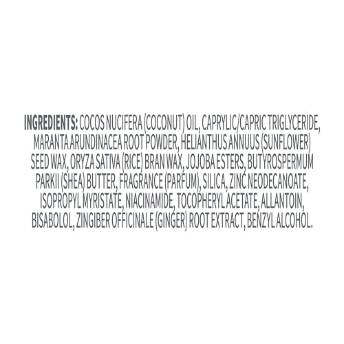Dove coconut-vanilla stick on friction-prone area illustrates all-day freshness and protection.