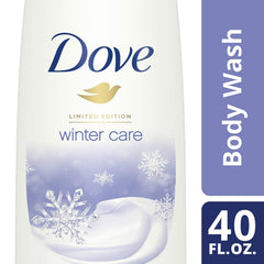 Dove Winter Care Body Wash with Pump, smoothes and nourishes skin during winter routines.