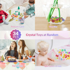 DOVIPE surprise crystal toys inside reveal glittering gems as the bath dissolves.