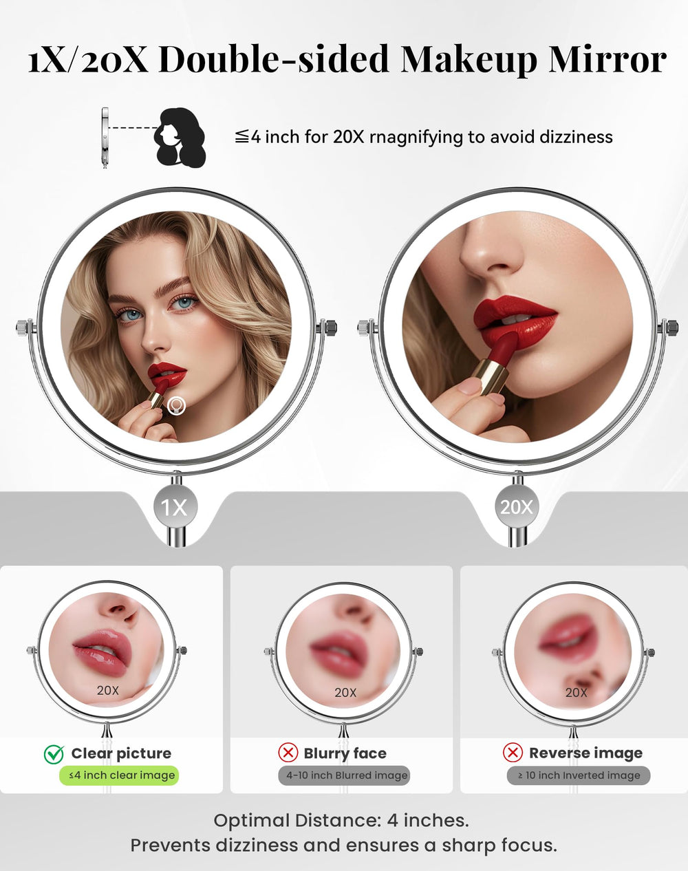 DOWRY 8-hour cordless operation with memory for preferred brightness