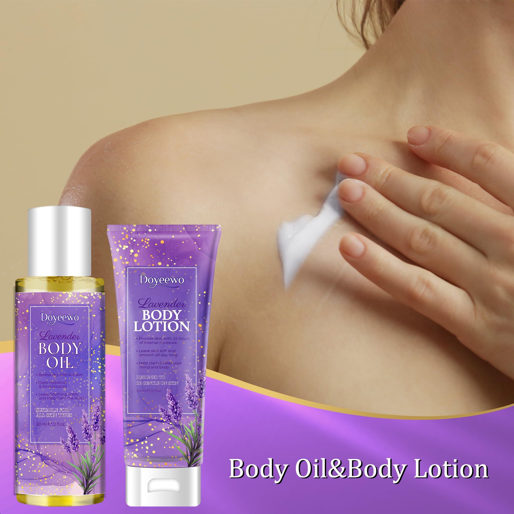 DOYEEWO epsom salt lavender supports muscle ease during a warm soak