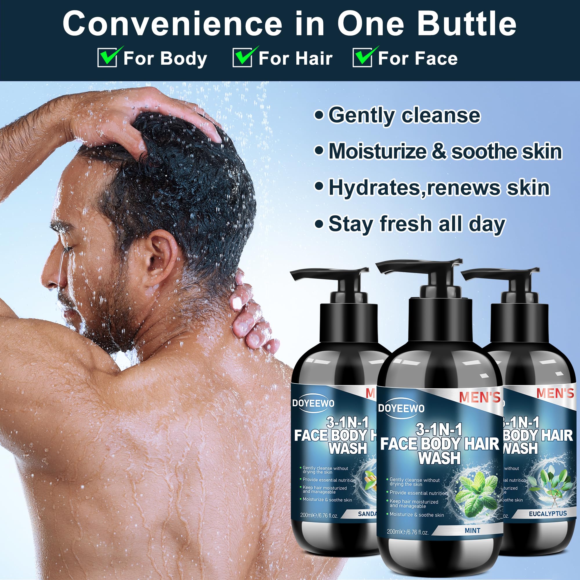 DOYEEWO body spray bottle for long-lasting freshness and confident aroma