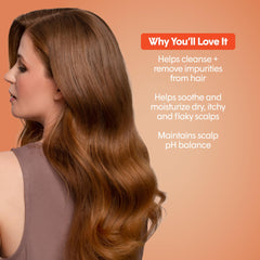 dpHUE ACV Soothing Shampoo lather demonstrates rich foam while purifying dry, flaky scalp