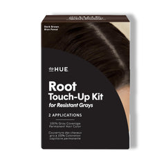 dpHUE Root Touch-Up Kit box highlights resistant-gray coverage and easy at-home use.