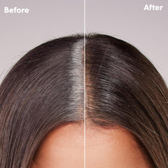 dpHUE Root Touch-Up Kit coverage close-up reveals natural-looking, long-lasting gray concealment