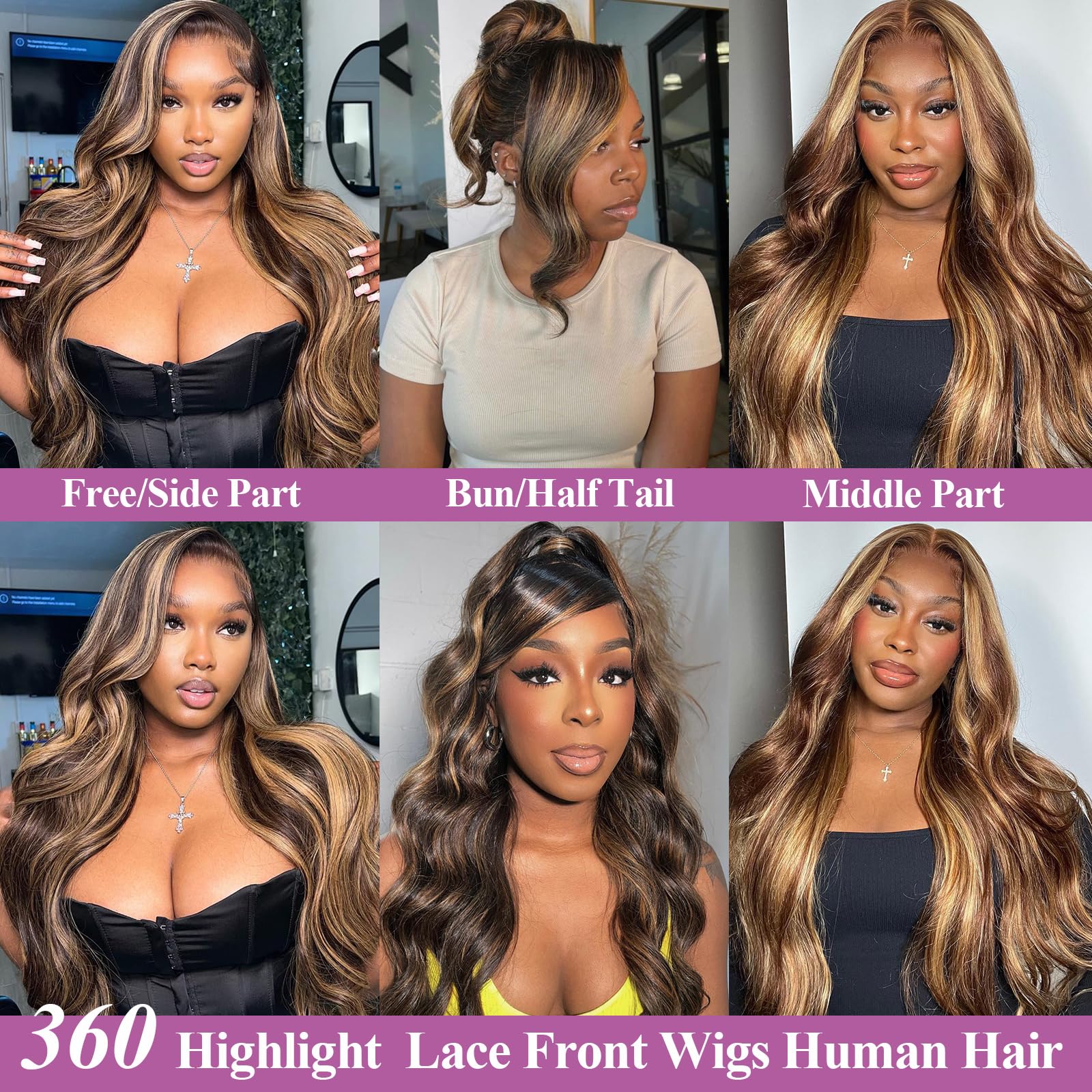 DPEFWYG 360 full lace enables high ponytails and easy updos.