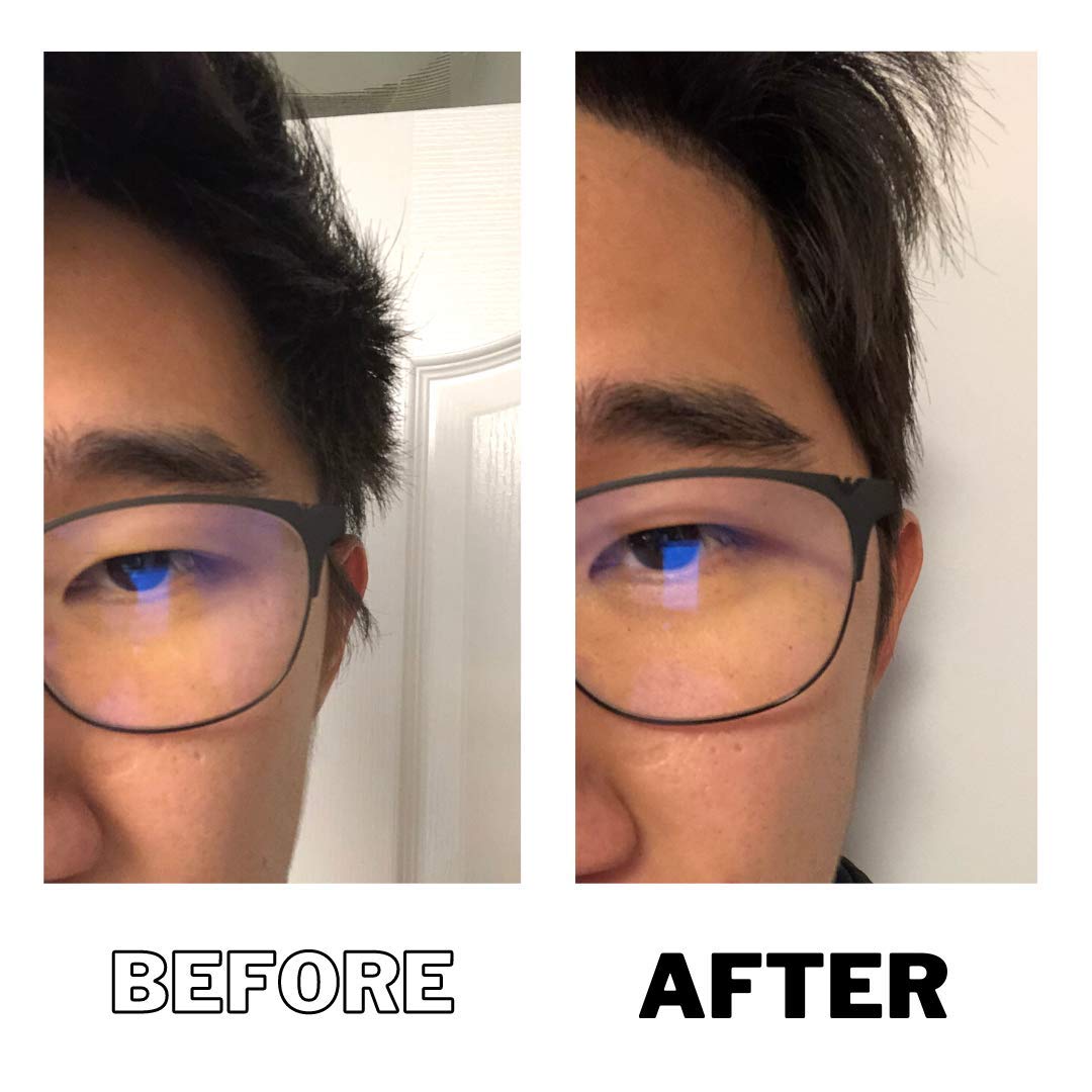 DPERM hair before-and-after image highlighting smoothing results